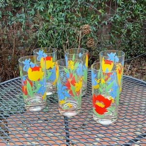 Floral drinking glasses